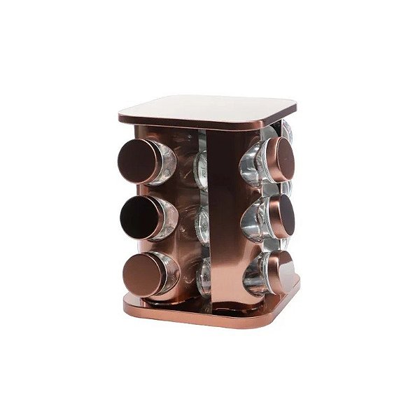 Jogo de Porta Condimentos Inox 12 Peças Rosé