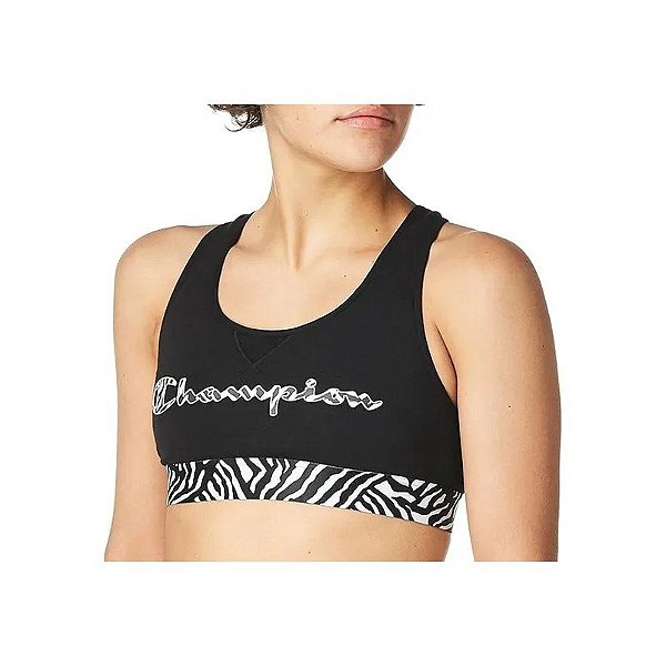 Top Esportivo Feminino Champion Preto Zebra M