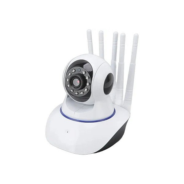 Câmera de Segurança IP WiFi Câmera Inteligente IP-08 - 4MP - 5 Antenas - 355° - Branco