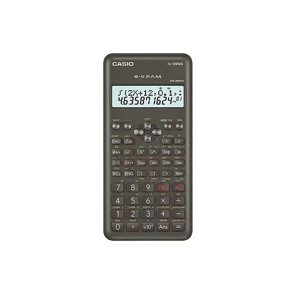 Calculadora Científica Casio FX-100MS-2-W Nova Edição 12 Dígitos - Preto