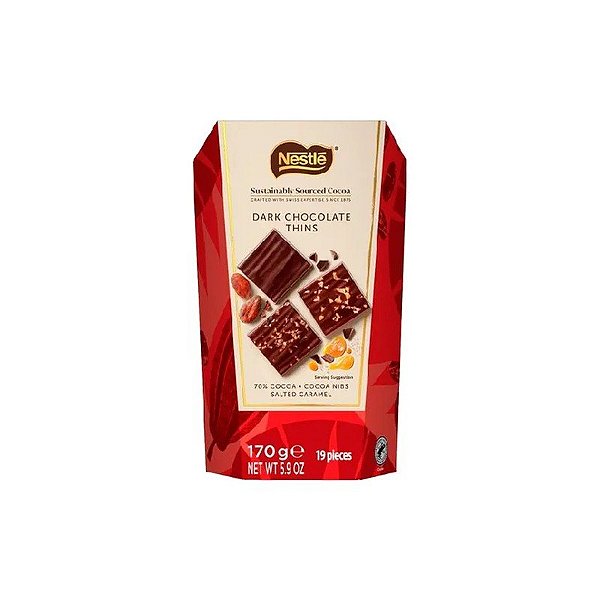 Caixa de Chocolates Nestle Swiss Dark Chocolate Thins Mix 170G