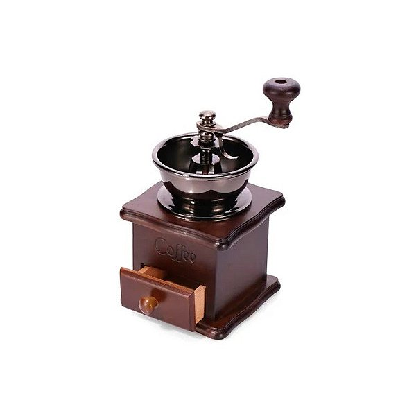 Moedor de Café Manual de Madeira para Grãos com Gaveta