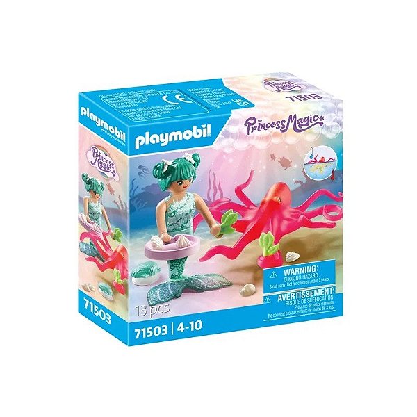 Brinquedo Playmobil Sereia com Polvo que Muda de Cor