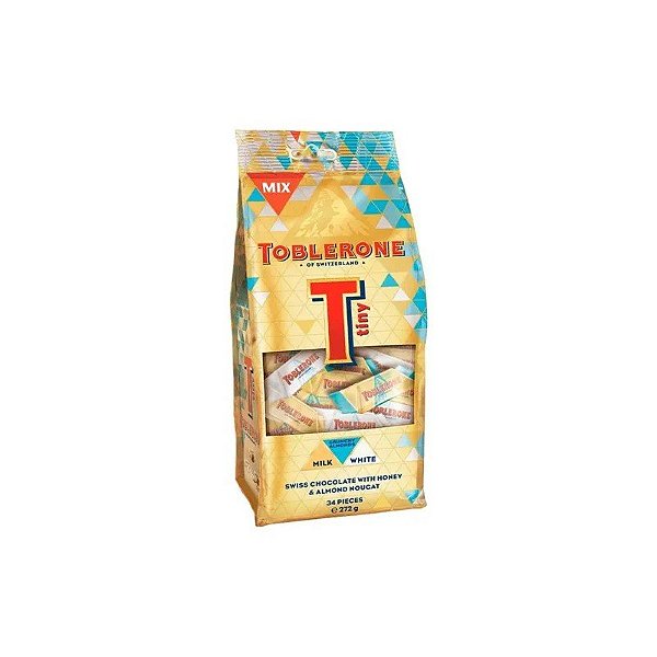 Bolsa de Toblerone Mini Sabores Variados (Leite, Branco, Crocante) 272G
