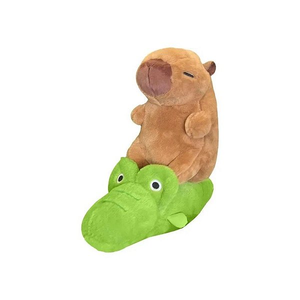 Pelúcia Capivara com Crocodilo K59752 23CM - Marrom