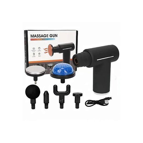 Massageador Muscular Satellite A-ML17 com 6 Cabeças Recarregável - Preto