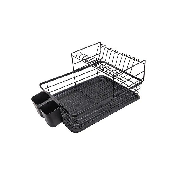 Escorredor de Louças de Metal 2 Níveis com Bandeja 22x42x31cm