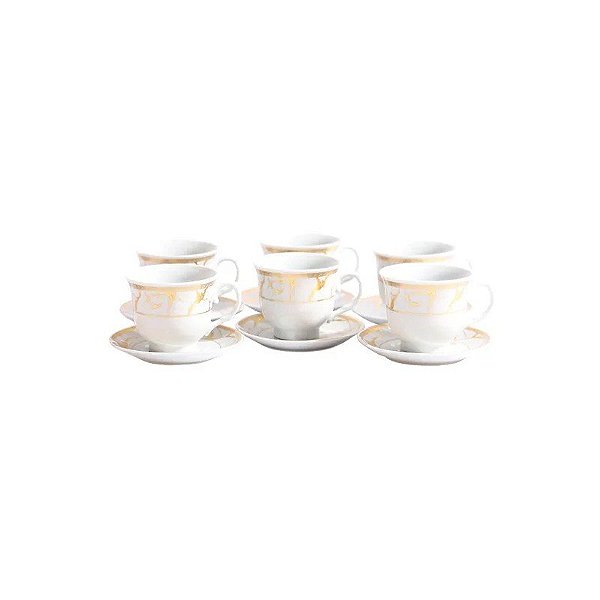 Conjunto Copo com Placas Cerâmica 220ML 6 Peças