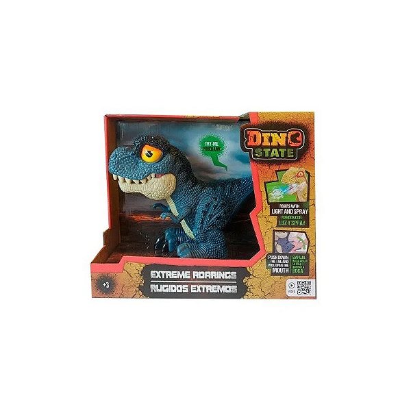 Brinquedo Dinossauro com Luzes Dinostate Som e Spray