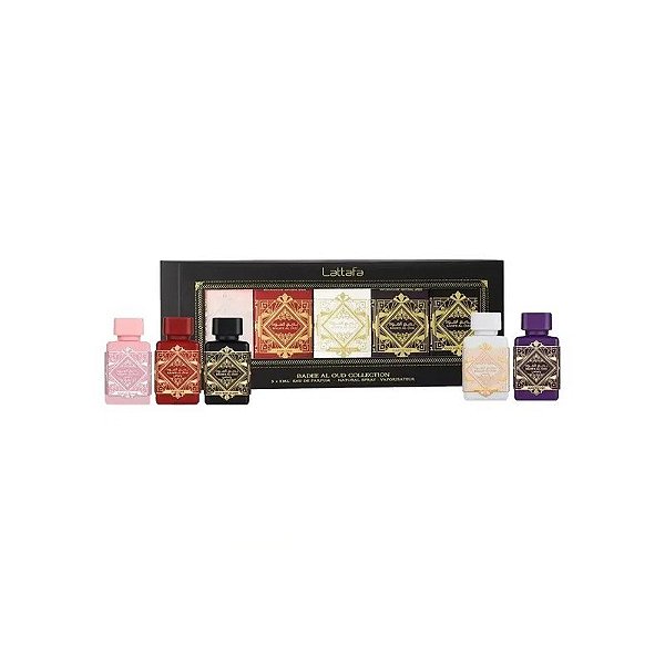 Kit Perfumes Miniatura Lattafa Bade'e Al Oud Coleção Eau de Parfum (EdP) Unissex - 5x5ml