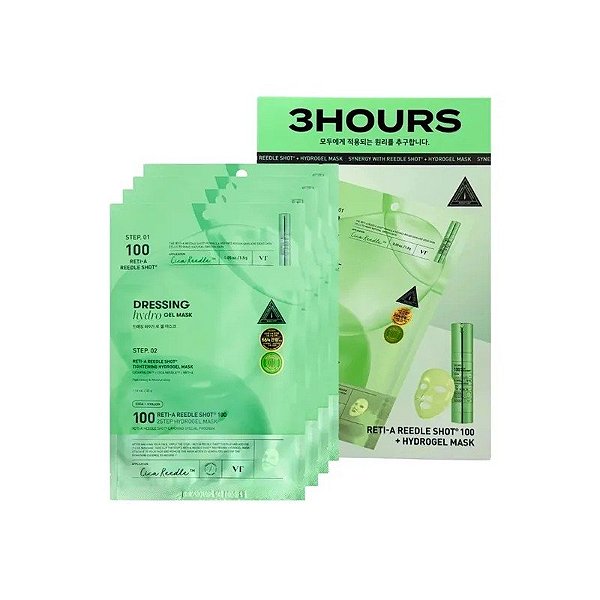 Máscara Facial VT Cosmetics Reti-A Reed Shot 100 Hidrogel de Duas Etapas - 4 Unidades