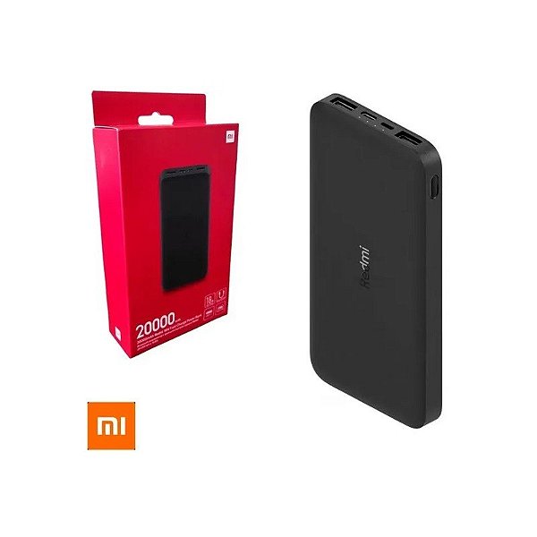 Carregador Portátil Xiaomi PB200LZM 20000mAh Global Preto