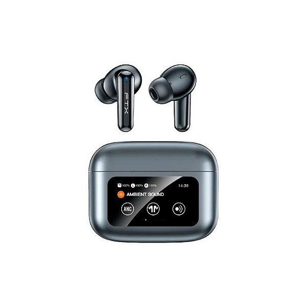 Fone de Ouvido FTX E56L-GY - Bluetooth - Tela Sensível ao Toque - Cinza
