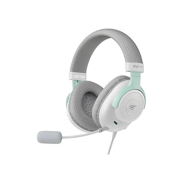Fone de Ouvido Gamer Havit HVGMH-H2230E-WHC 3.5 MM - Cinza/Branco