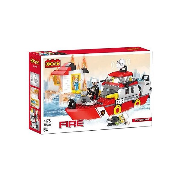 Caminhão de Bombeiros Fireboat 4173 (316 Peças)