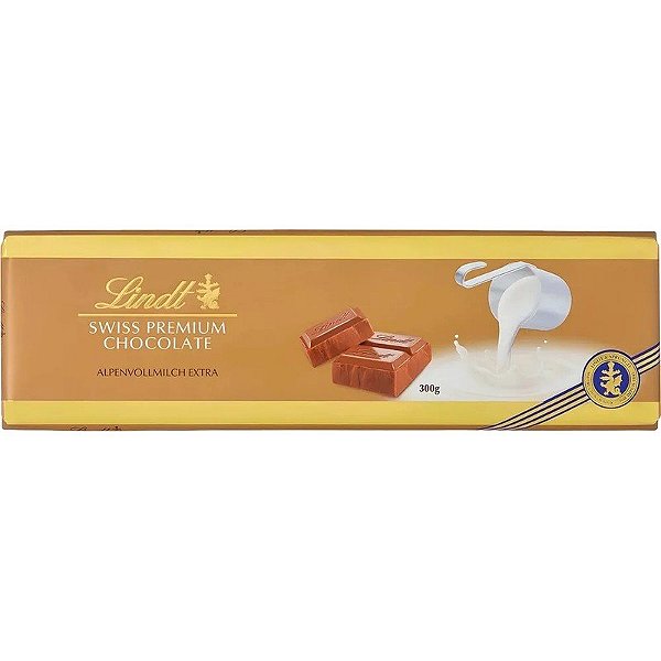 Chocolate Lindt Suíço Premium Leite Integral Extra - 300g