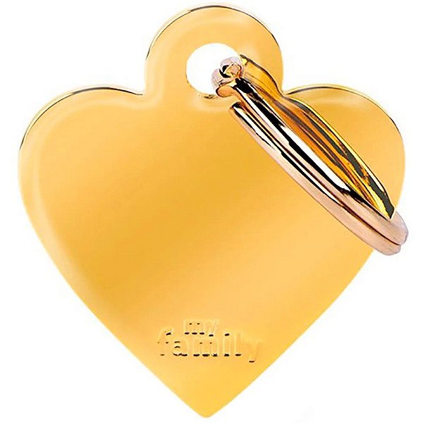 Placa de identificação MyFamily Coração Pequeno MFB22 - Dourado