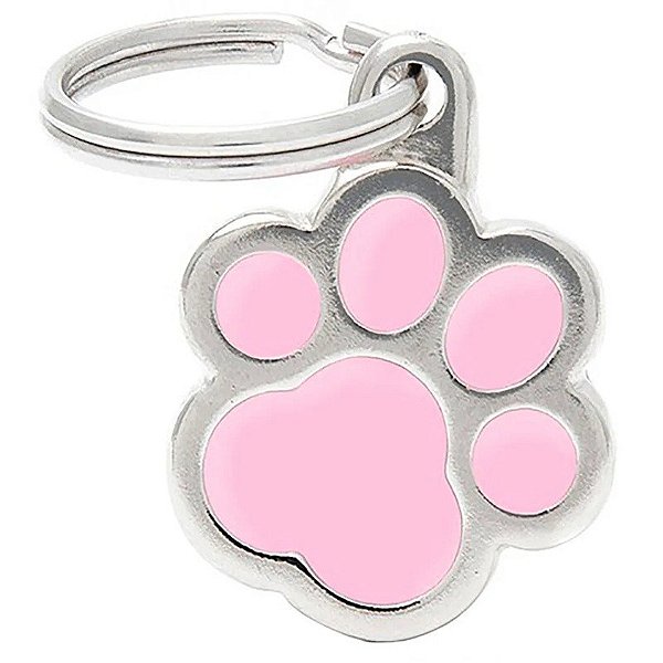 Placa de identificação MyFamily Classic Patinha MF41PINK - Rosa