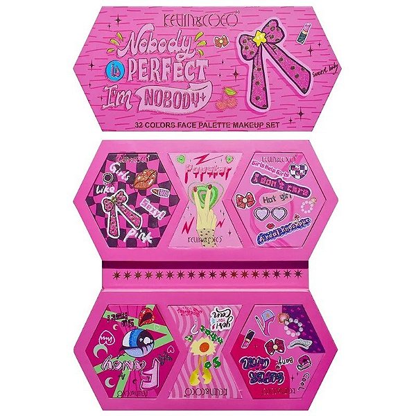 Paleta de Sombras Kevin & Coco Nobody Perfect KC231132 (32 Cores)