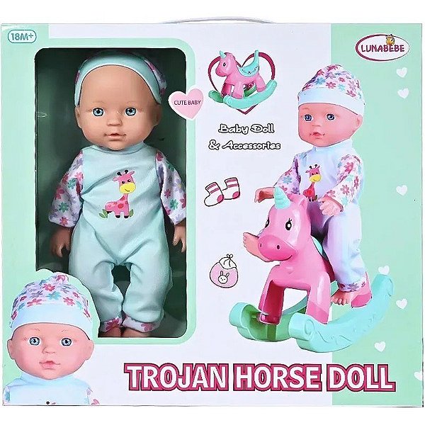 Boneca Cute Baby Cavalo de Troia Lunabebe - 836-46-B137079