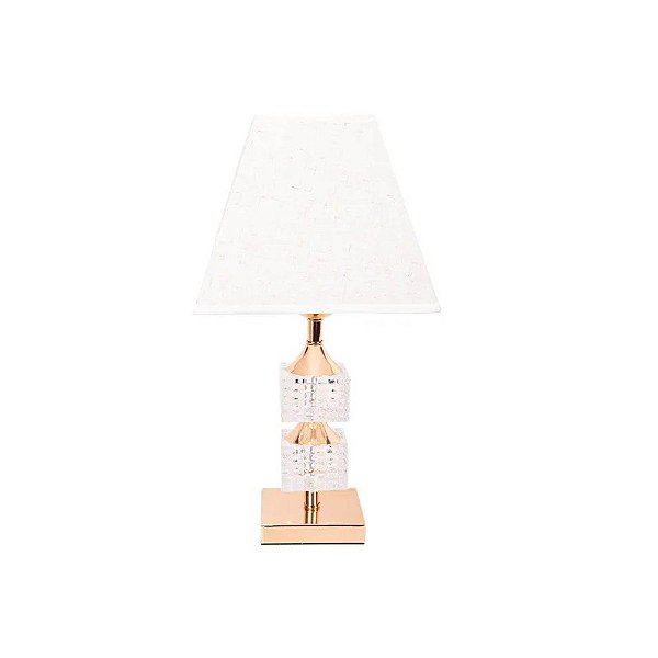 Abajur Decorativo em Tecido Trançado com Base Metálica Cor Cinza