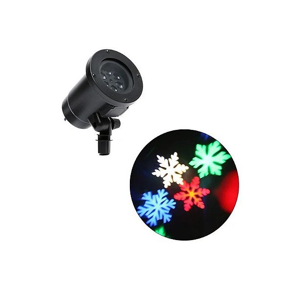 Projetor de Natal com Efeito Floco de Neve IP65 5M 6W Bivolt