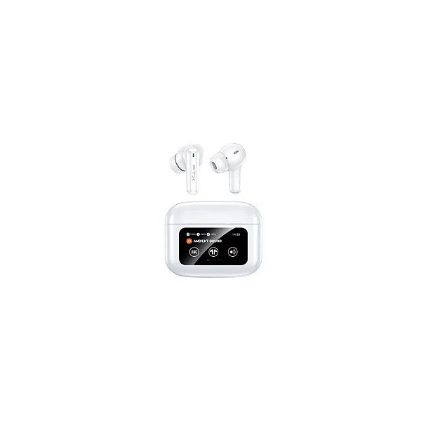Fone de ouvido FTX E56L-WH Bluetooth com Microfone, Cancelamento de Ruído Ativo, Toque, IPX6 Branco