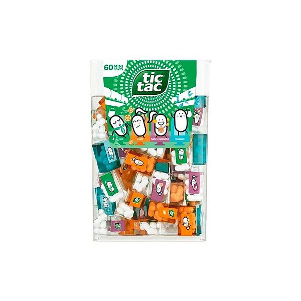 Bala Tic Tac Travels Mix de Frutas (Hortelã) Sortidas com 60 Unidades 228G