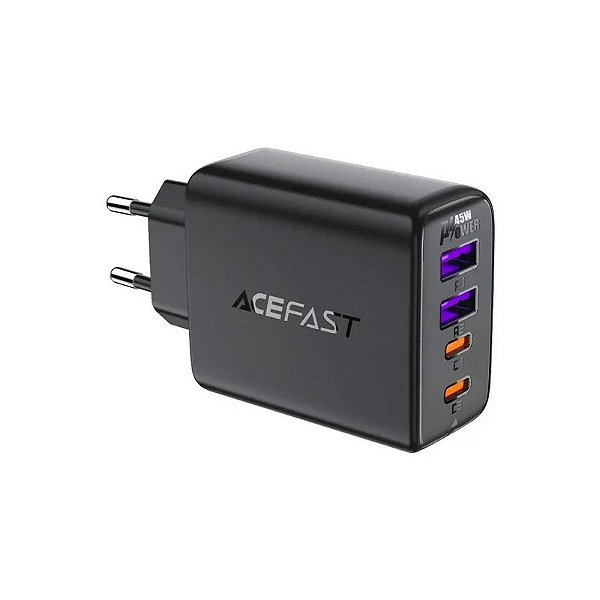 Carregador Acefast A61 45W USB-C X2 + USB-A X2 Preto