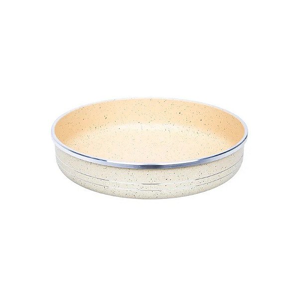 Assadeira Redonda de Granito Creme - 30 CM