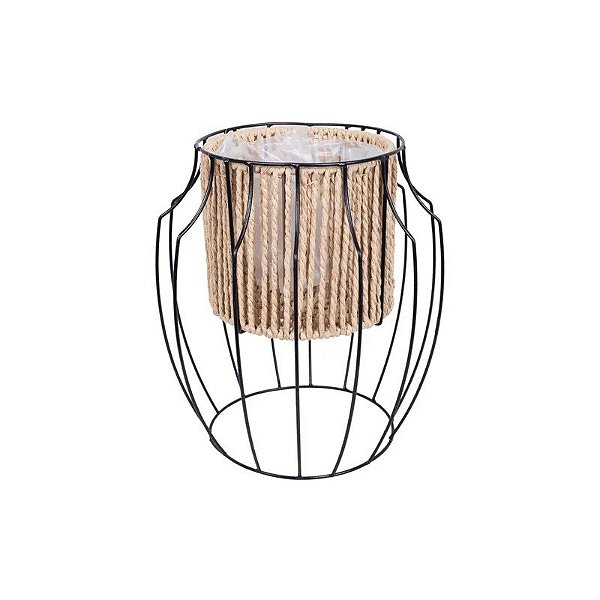Vaso com Suporte de Metal 19.5x30.5cm