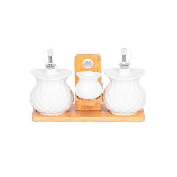 Conjunto de Condimenteiro de Cerâmica 5 Peças