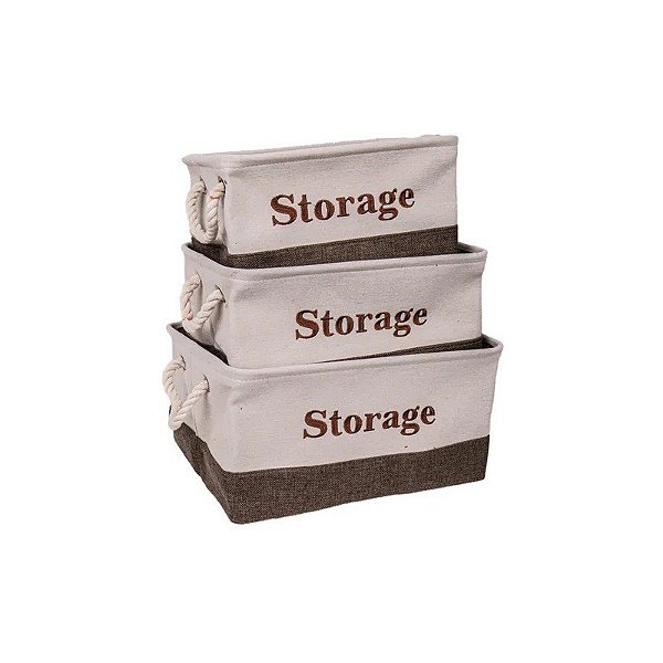 Cesta de Tecido YLY004 3 Peças 16x22x31cm · 19x26x36cm · 20x30x39cm