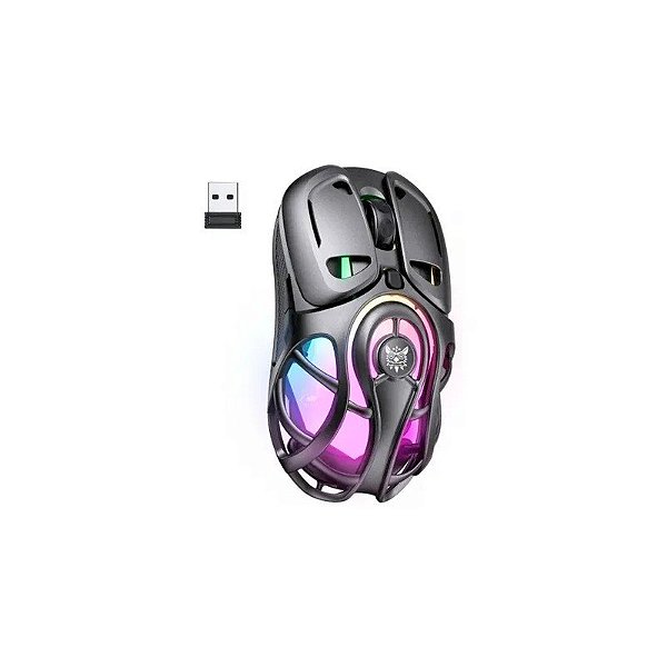 Mouse Onikuma DM02 Trimodal RGB Cinza Bateria 12800DPI