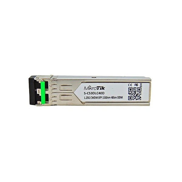 Fibra Óptica Mikrotik SFP CWDM s-C53DLC40D 1.25G FM 40KM 1530NM LC