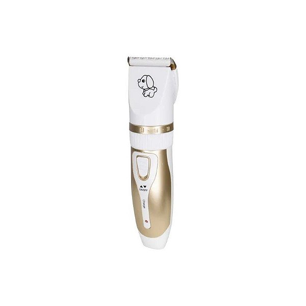 Aparador de Pelos Onida ON-P2 - para Cachorro - Recarregável - Branco e Dourado