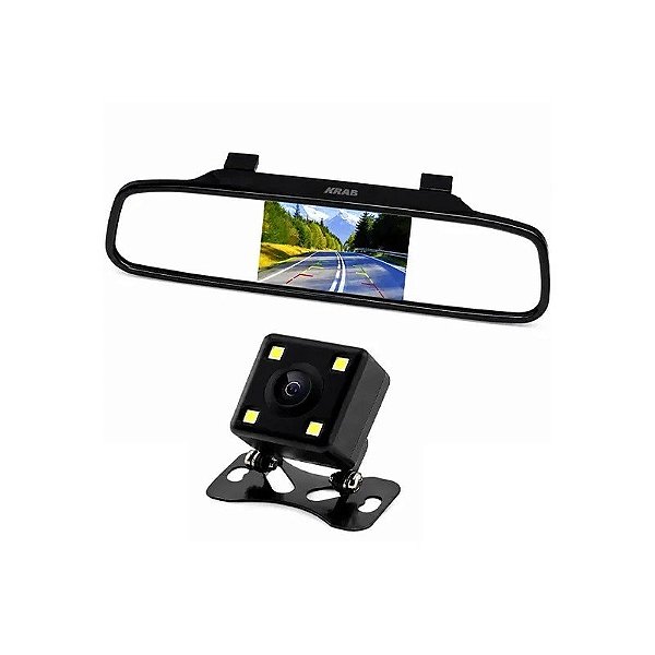 Câmera de Ré Krab KBCRD500 com Tela de 4.3" - Preta