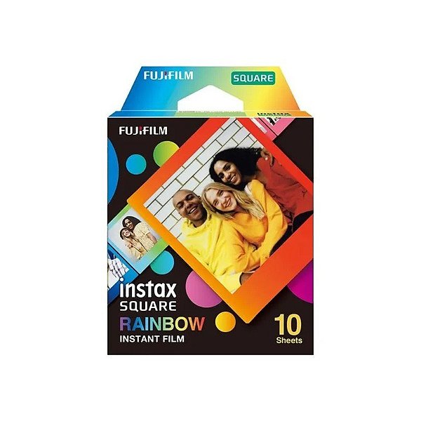 Pacote de Papel Térmico Fujifilm Instax Square Rainbow - 10 Folhas de Filme