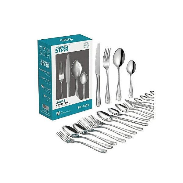Kit de Talheres Winningstar ST-7202 - 24 Peças