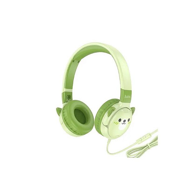 Fone de Ouvido Infantil Hoco W61 com Conector de 3,5 mm - Verde