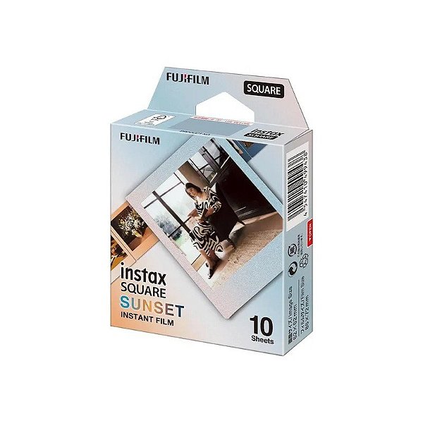 Pacote com 10 Filmes Fuji Instax para Instax Square Série Sunset