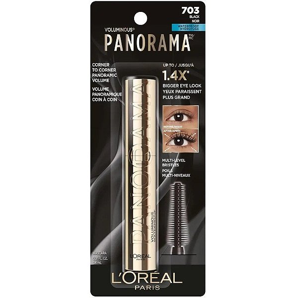 Rímel L'Oréal Voluminous Panorama Waterproof 703 Preto - 9,4mL