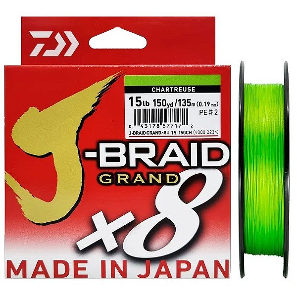 Linha Multifilamento Daiwa J-Braid Grand X8 0.19mm 15lb 135m