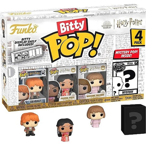 Bonecos Ron Wesley/Padma Patil/Madame Maxime - Harry Potter - Funko Bitty Pop! Pacote com 4