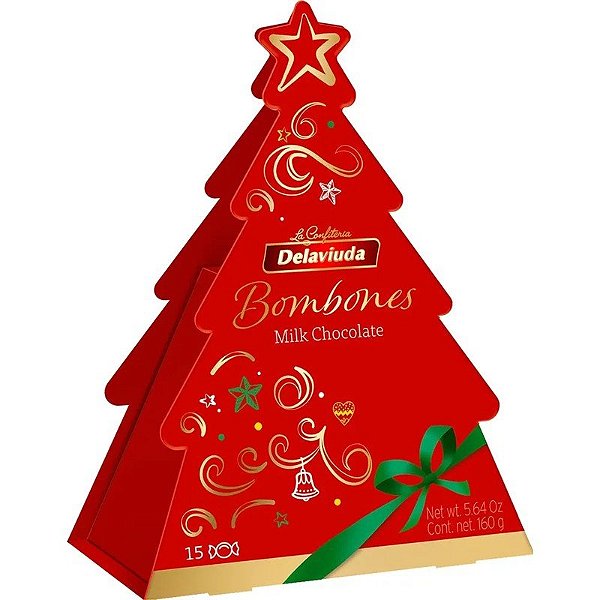 Bombons de Chocolate ao Leite Delaviuda Árvore de Natal - 160g
