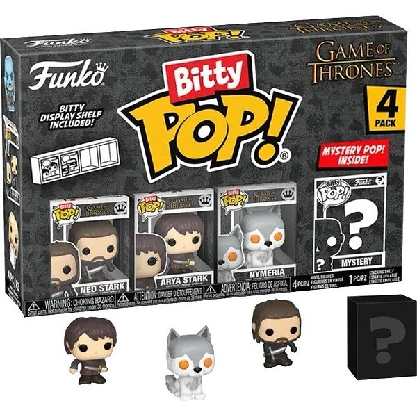 Pacote de 4 Bonecos Ned Stark/Arya Stark/Nymeria - Game of Thrones Funko Bitty POP!