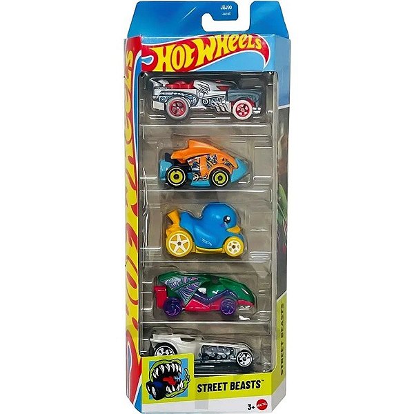 Hot Wheels Autos Street Beasts Mattel - JBJ90 (5 unidades)
