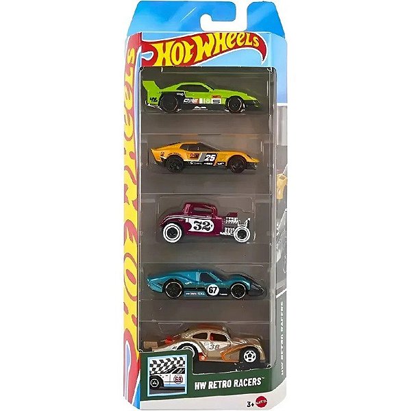 Jogo de Carrinhos Hot Wheels Retro Racers Mattel - JBJ86 (5 unidades)