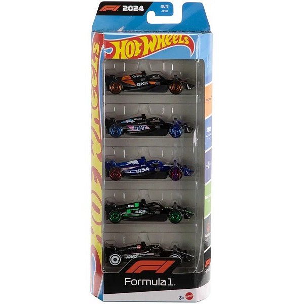 Jogo de Carrinhos Hot Wheels Fórmula 1 2024 Mattel - JBJ78 (5 unidades)