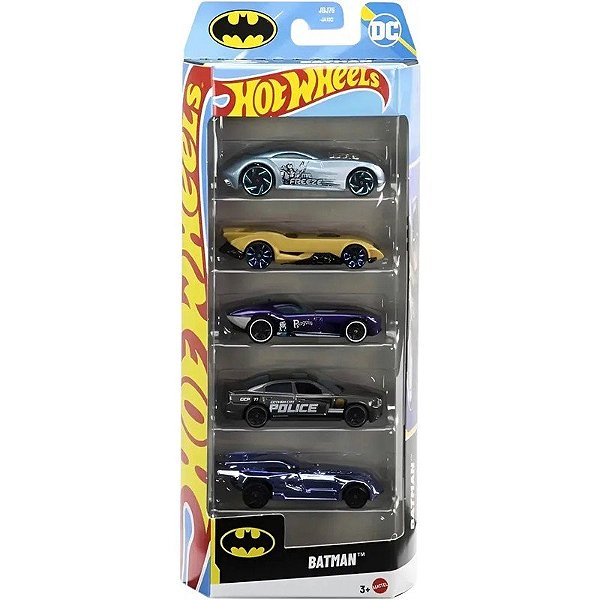Carros Hot Wheels Batman Mattel - JBJ76 (5 unidades)